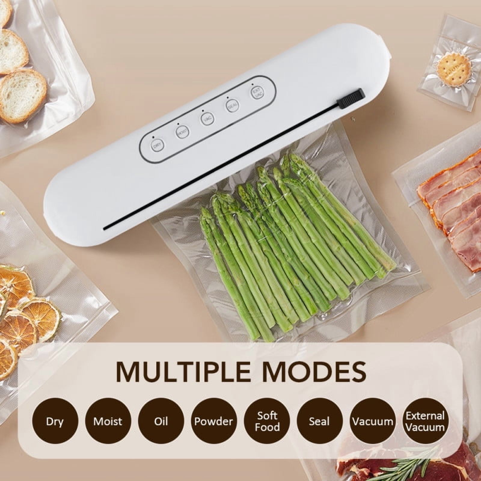 Food Vacuum Sealer Machine, Dry/Wet Modes,Vacuum Seal Bags for Food, Automatic Food Sealer, 10-in-1 Functions & Powerful Sealing System with Double Heat Seal