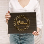 Darling Souvenir Personalized Engraved Laser Cut Wedding Guest Book Wooden Cover Sign-in Book Registry Guestbook Scrapbook-PD