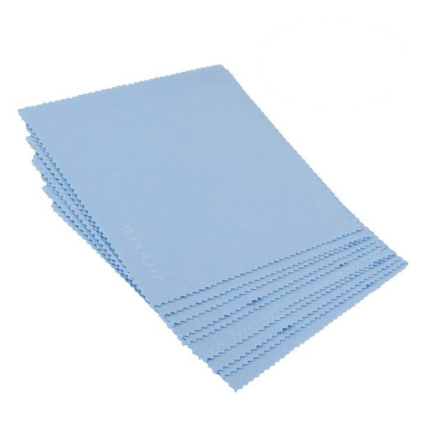 50 piezas Paño de limpieza de anteojos Paños de limpieza de microfibra para anteojos Lente de cámara Teléfonos celulares Joyería (azul)