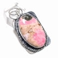 thumbnail image 2 of Natural Rhodochrosite Gemstone 925 Steling Silver Jewelry Pendant 2.05", 2 of 2