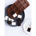 thumbnail image 1 of Mini tarta de chocolate 12 piezas Molde de silicona Molde de chocolate marrónMarrón, 1 of 1