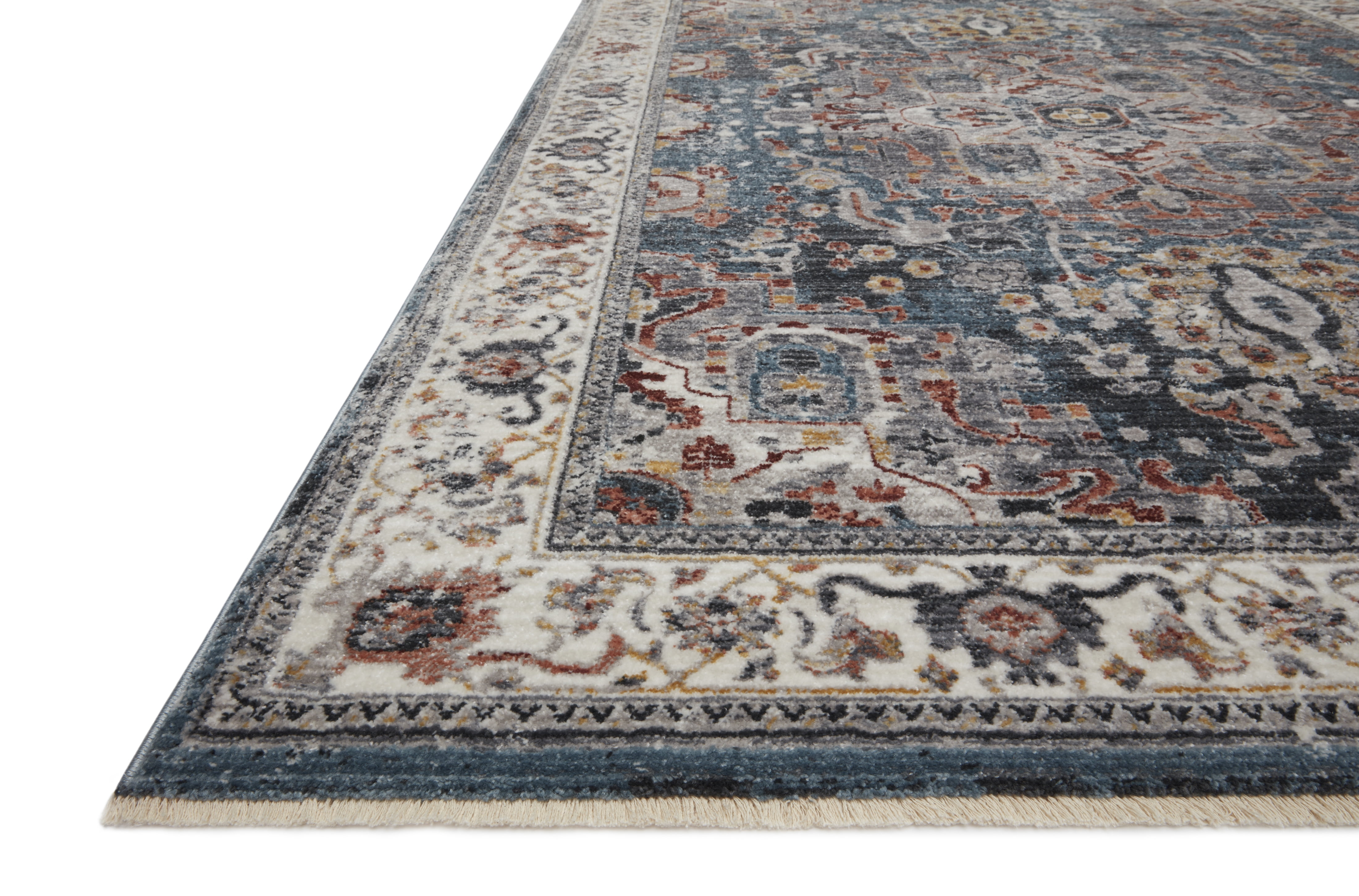 Loloi II Samra SAM-04 Slate / Multi Oriental Area Rug 18" x 18" Sample Swatch