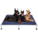 thumbnail image 1 of Chew Proof Elevated Dog Bed - Cooling Raised Pet Cot - Silver Aluminum Frame and Durable Textilene Mesh Fabric, Unique Designed No-Slip Feet for Indoor or Outdoor Use, Black Silver, X Large, 1 of 5