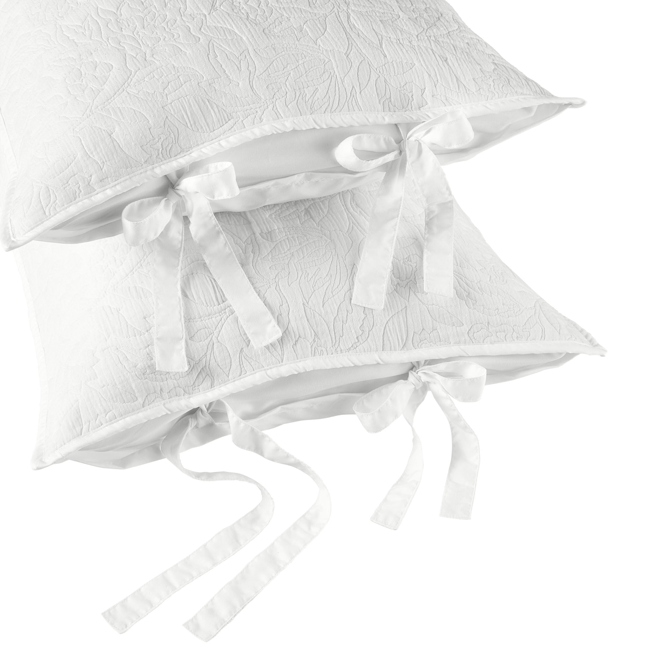 Better Homes & Gardens Floral Matelasse Pillow Shams, White, King, 2 Count