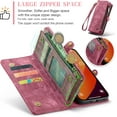 thumbnail image 4 of For iPhone 15 Pro Max Wallet Case,Zipper Folio Leather Case Wallet with Card Holder,Strap Wristlet,Detachable Magnetic Protective Back Case for iPhone 15 Pro Max 5G 6.7 Inch, 4 of 7