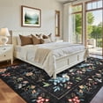 thumbnail image 3 of ZACOO 5'x7' Area Rug, Floral & Decorative Animal Printed Machine Washable Ultra Thin Non Slip Carpet for Dorm Home Office Playroom, Black-A, 3 of 8