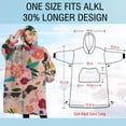 thumbnail image 4 of Oversized Wearable Blanket Hoodie,Dogs with Pioneer Flower Sherpa Blanket Hoodie with Super Pockets,Super Warm Fuzzy Pullover for Women & Men, 4 of 6