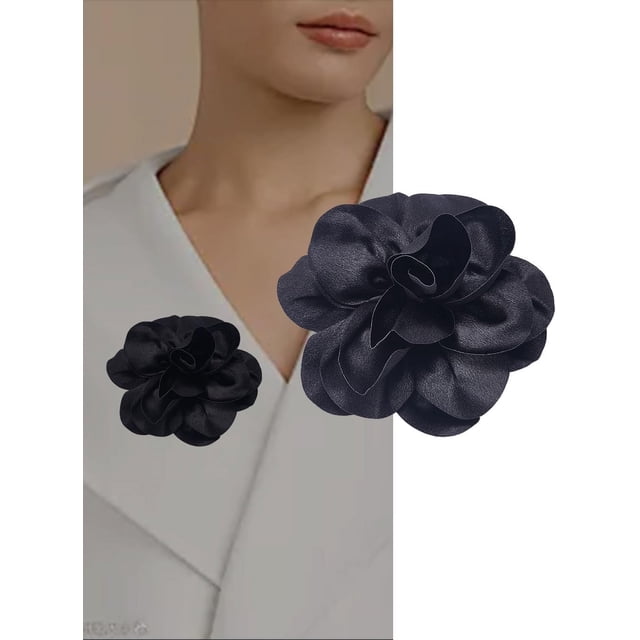 Broches grandes de flores, broches de rosas y camelias, broches de moda para mujer, joyería para cumpleaños, fiestas, bodas y regalos.