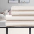 thumbnail image 3 of Superior 4-Piece Cotton 1500 Thread Count Ivory Sheet Set, King, 3 of 8