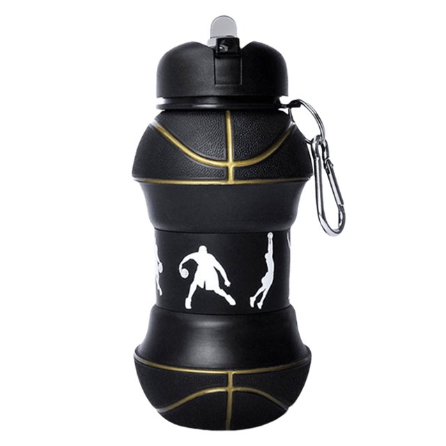 Taza que acampa de la botella de agua plegable 550ml con el mosquetón para correr en bicicleta