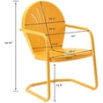 thumbnail image 3 of Home Square Griffith 3 Piece Modern Metal Patio Chair Set in Tangerine, 3 of 7