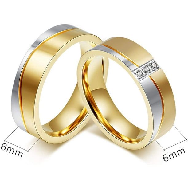 IGUOHAO Matching Couple Rings Lesbian Couples Rings Stainless