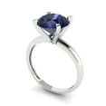thumbnail image 2 of Clara Pucci 14K White Gold 2.5ct BlueSapphire Solitaire Ring for Women, 2 of 8