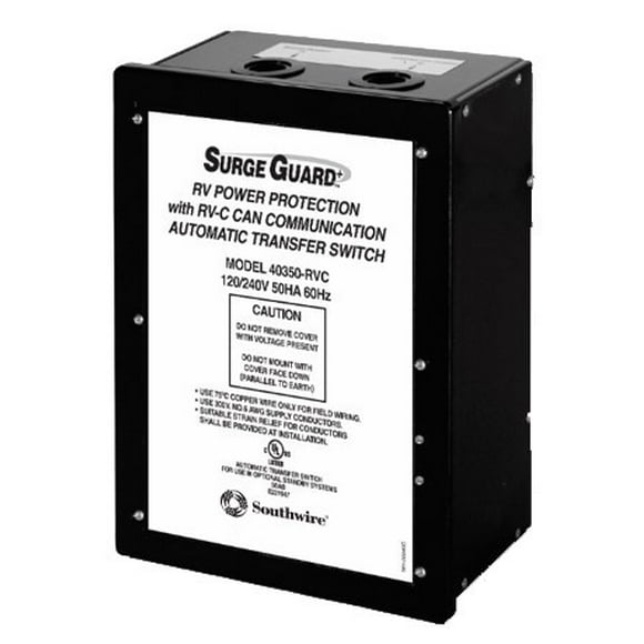 SouthWire Corp. Power Transfer Switch 40350RVC3 Surge Guard; RVC Compatible With Full RV Power Protection; 120/240 Volts; 50 Amp; 60 Hz