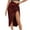 Wine, variant on IROINNID Women's Casual Fashion Kinky Irregular Satin Slit Zipper Pack Hip Skirt Below The Knee Empire Waist tail Solid Color Skirt