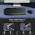thumbnail image 3 of Wagpak Wireless Keyboard and Mouse Combo Wrist Rest Ergonomic Phone Holder Full-Sized Silent 2.4GHz Cordless Keyboard Mouse Set for Computer,Laptop, PC, Mac, Windows Black, 3 of 10