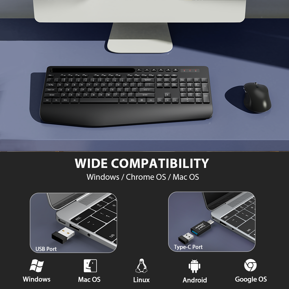 Wagpak Wireless Keyboard and Mouse Combo with Wrist Rest photo 3
