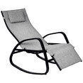 thumbnail image 1 of Patio Rocking Lounge Chair Adjustable Texteline Zero Gravity Rocker Outdoor Recliner Seat w/ Pillow, Footrest, 1 of 7