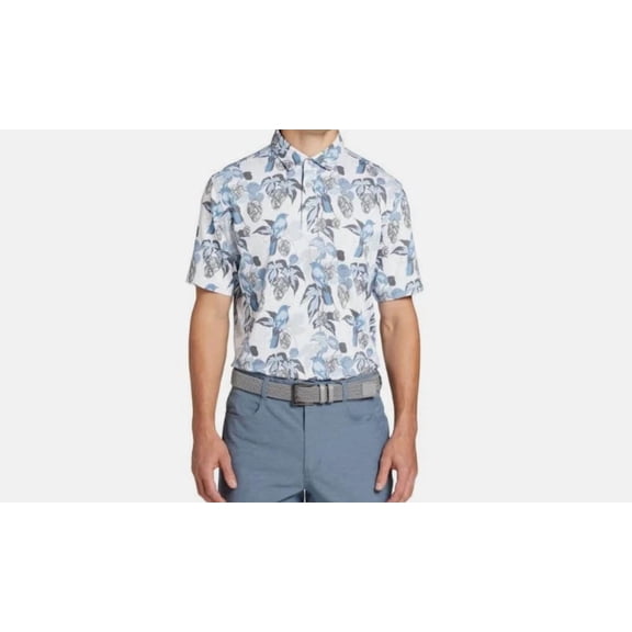 Walter Hagen Men's Perfect 11 Hops & Birdies Polo White Size S