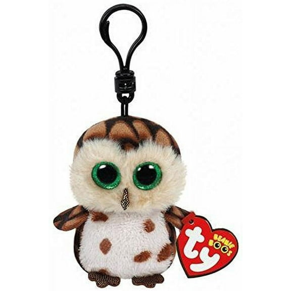 Ty Beanie Boos Sammy The Brown Owl Clip With Glitter Eyes