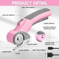 thumbnail image 3 of Pink Cordless Electric Scissors, 4V Rechargeable Powerful Shears Cutting Tool for Fabric, Leather, Carpet and Cardboard, Power Rotary Cutters for Sewing, Scrapbooking, Crafting, 3 of 6