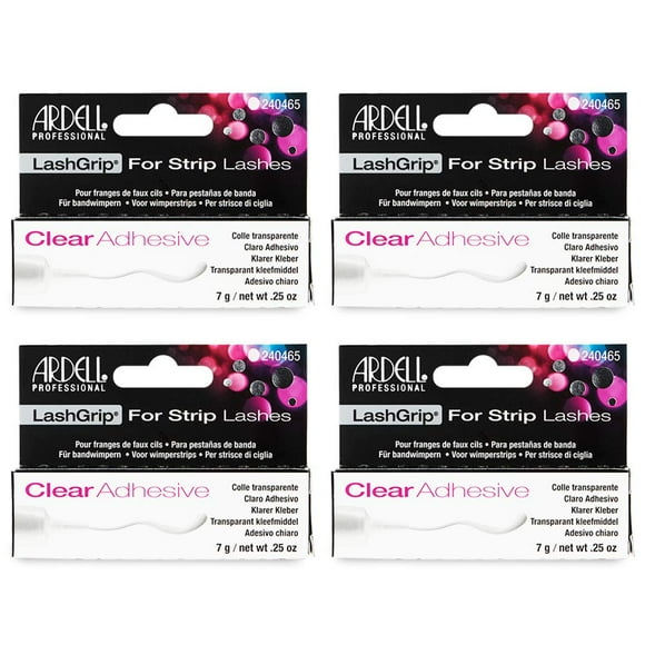 Adhesivo para pestañas postizas Ardell Lashgrip Strip transparente, paquete de 4 unidades, 7 ml
