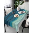 thumbnail image 6 of Teal Ocean Table Cloth, Coastal Sea Moire Waves Abstract Ombre Art Waterproof Tablecloth for Rectangle Tables, Reusable Washable Fabric Table Cover for Restaurant Kitchen Dining Tables 54"x108", 6 of 6