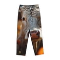 thumbnail image 4 of Goofa Sunflower Cow In Flower Field Printed Soft Pajama Pants for Women, Wide Leg Comfy Casual Lounge Yoga Pants-XX-Large, 4 of 9
