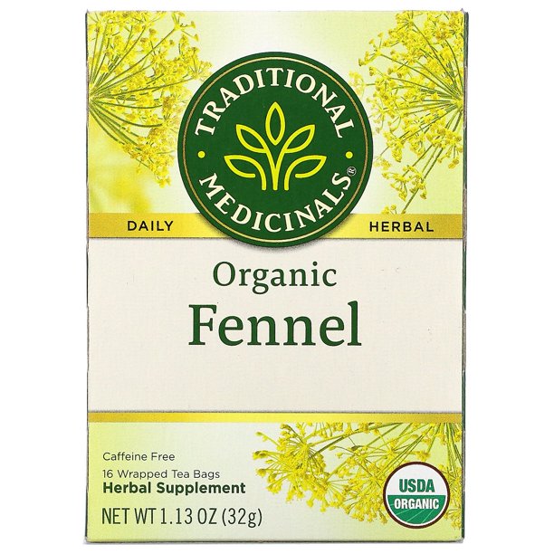 Traditional Medicinals, Organic Fennel, Caffeine Free, 16 Wrapped Tea