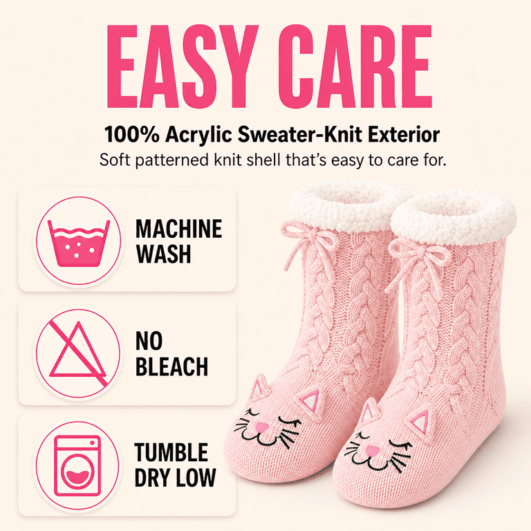 Muk Luks Girls Soft Sole Cabin Crew Socks with Grippers photo 3