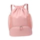 thumbnail image 3 of Mochila con cordón para hombre/mujer, baloncesto, cincha, playa, bolsa de natación con lateral Rosa, 3 of 9
