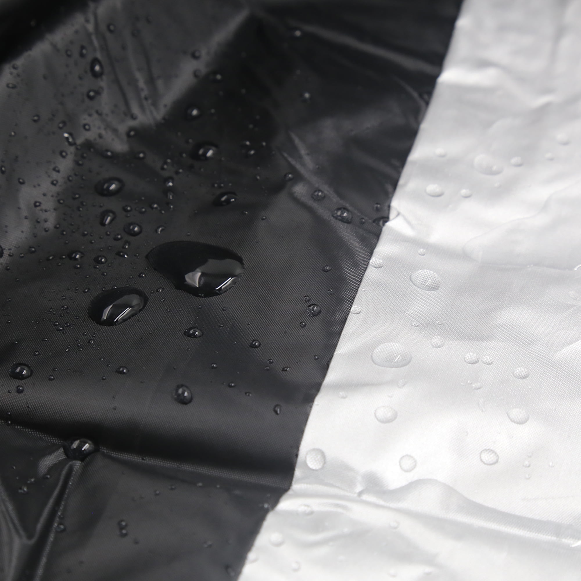 XXL Motorcycle Cover Black Silver Tone Outdoor Rain Dust UV Water Proof
