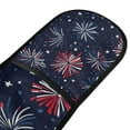 thumbnail image 4 of Yayeee Double Oven Mitt Kitchen Heat Resistant Baking 35" x7" Quilted Glove, Red and Blue Fireworks Pattern, 4 of 6