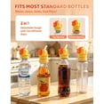 thumbnail image 3 of Water Bottle Spout Conversion Cap with Straw, Soft Silicone Straw for Drinking on Go, Universal Adapter for Plastic Bottles & Soda Cans, Reusable Lid(Orange, 2pcs), 3 of 7