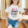 thumbnail image 2 of Shirts for Girls 8-10 Kids Cute Bunny Rabbit Print T Shirts Easter Gifts Egg Easter Day Gift Summer Spring Easter Outfits,X4-White,3-4 Years, 2 of 4