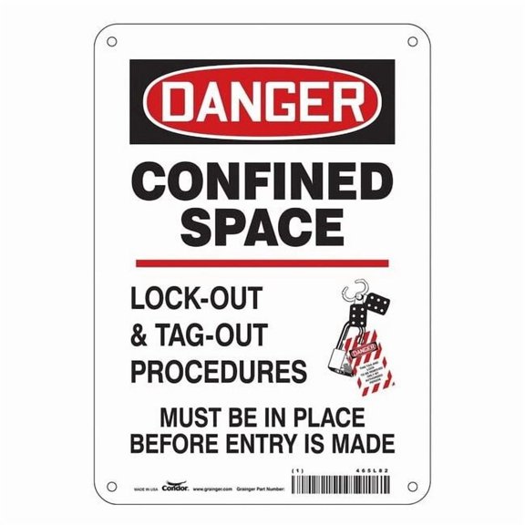Condor Safety Sign,10 inx7 in,Aluminum 465L82