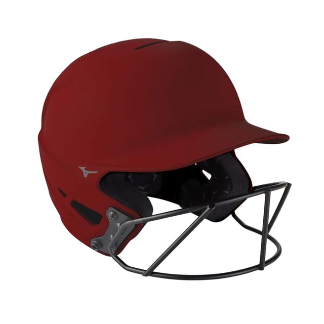 Casco de sóftbol Mizuno F6 Fastpitch con máscara, cardinal, S/M