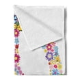 thumbnail image 2 of Groovy Soft Flannel Fleece Throw Blanket, Floral Peace Sign Summer Spring Blooms Love Happiness Themed Illustration Print, Cozy Plush for Indoor and Outdoor Use, 60" x 80", Multicolor, by Ambesonne, 2 of 5