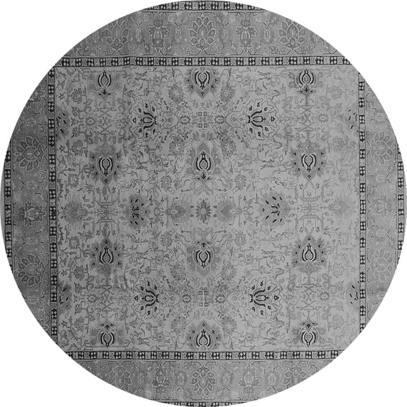 Ahgly Company Indoor Round Oriental Gray Industrial Area Rugs, 6' Round