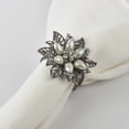 thumbnail image 3 of Saro Lifestyle Floral Bejeweled Design Napkin Ring (Set of 4), 3 of 4
