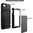 thumbnail image 3 of iPhone SE Case 2022/iPhone SE 2020/7/8 Case with Card Holder Heavy Duty Protective Dual Layer Shockproof Hidden Card Slot Slim Wallet Case for iPhone SE 3rd/2nd/7/8-4.7''(Black), 3 of 7