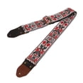 thumbnail image 3 of Guitar Guitar Strap Leather Head For Acoustic Electric Embroidered  Vintage Floral Pattern, 3 of 8
