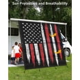 thumbnail image 3 of 4th of July RV Awning Sun Shade Screen 9'X7' Patriotic American Flag Mesh Sunscreen Black White Blue Stars Stripe Awning Shade Screen with Zipper UV Blocker Completed Kits for RV Motorhome Camper, 3 of 7