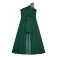thumbnail image 3 of YUUMIN Ruched Chiffon One Shoulder Flower Girls Dress for Wedding Bridesmaid Long Party Jumpsuit Green 12, 3 of 5