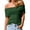 Army green, variant on Short Sleeved Women's Off The Shoulder Sweaters Casual Knit Y2K Going Out Tops Blouses
