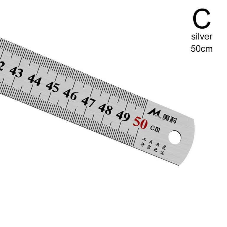 20/30/50cm Stainless Steel Double Side Straight Ruler Centimeter Inches Scale School Measuring Tool Precision Ruler Stationery Stainless Geometry