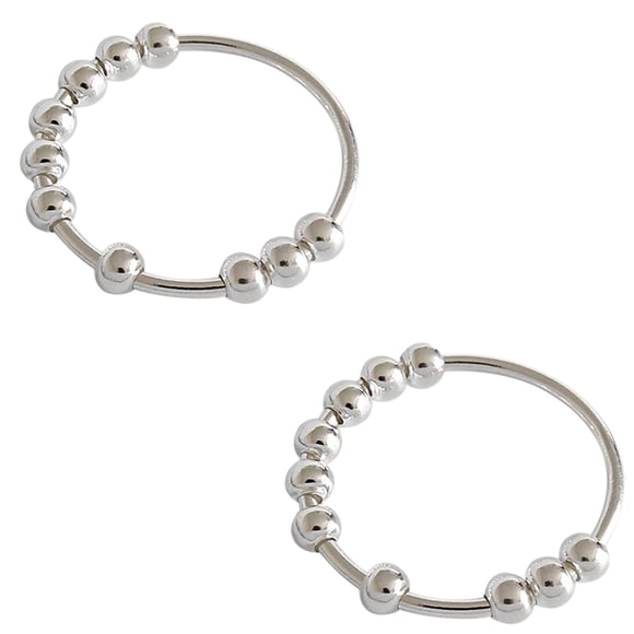 Agiferg Anxiety Fidget Ring Women Spin Rings With Beads Stress Relief Spinn Ring
