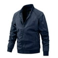 thumbnail image 1 of RXIRUCGD Veste Décontractée à Manches Longues pour Hommes, Bleu Foncé, Taille : 2TG, 1 of 8