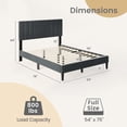 thumbnail image 3 of Gymax Full Size Bed Frame w/ Vertical Channel Tufted Headboard & Wooden Slats, 3 of 10