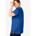 thumbnail image 3 of Woman Within Plus Size Perfect Short-Sleeve Shirred V-Neck Tunic, 3 of 6